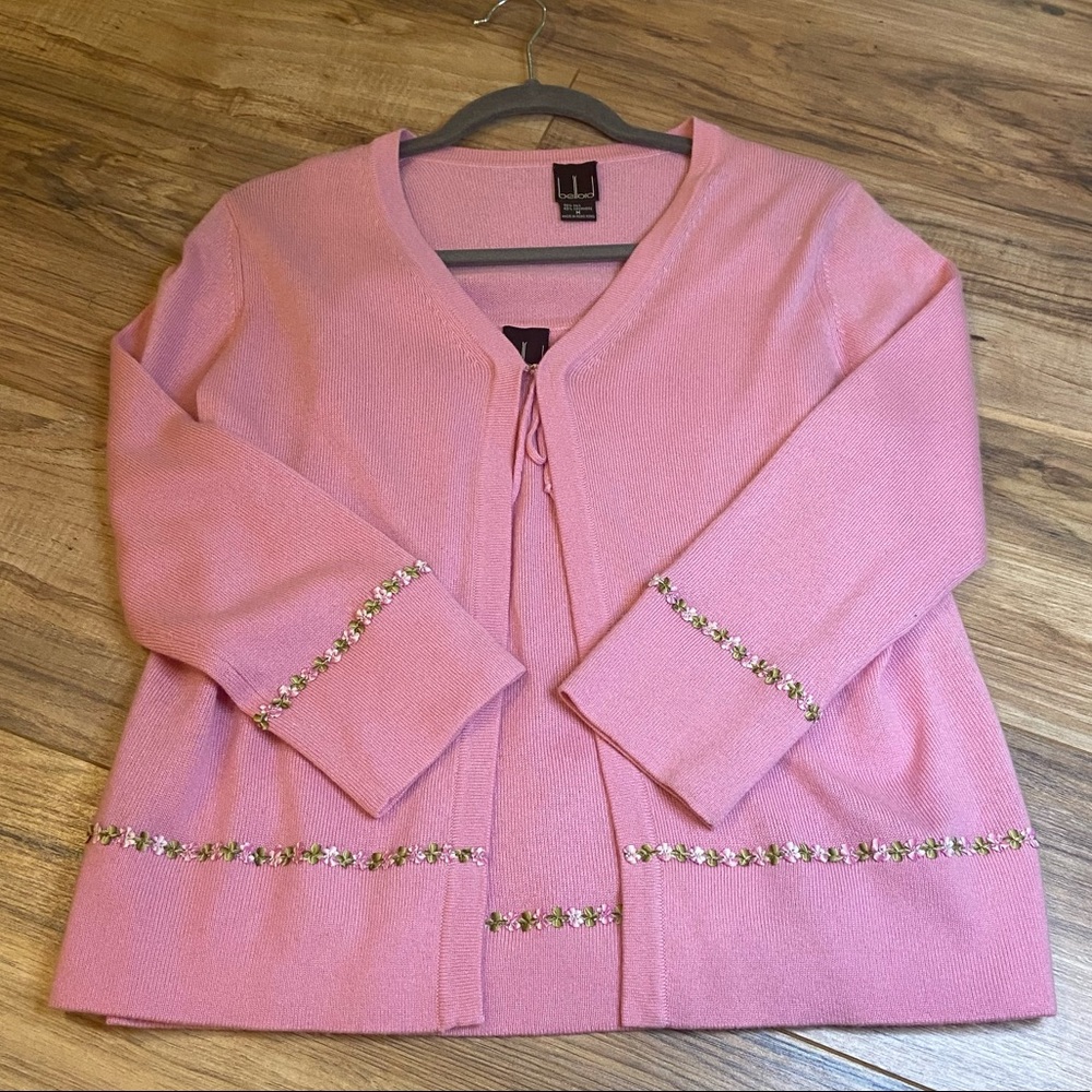 Belford Silk Cashmere Pink Floral Embellished M